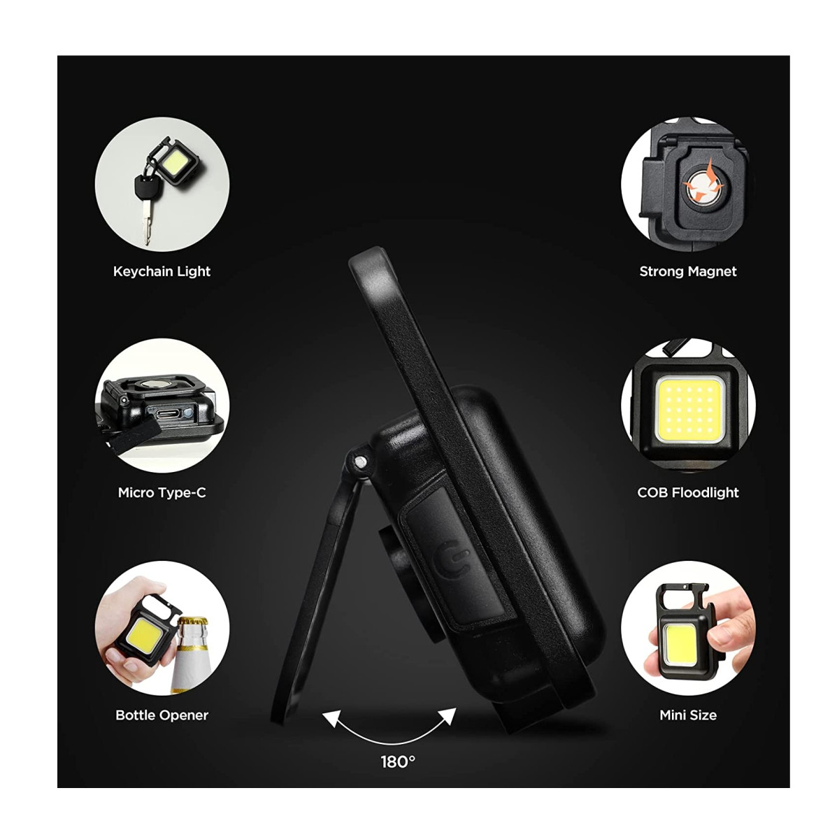 Miniatura 4 de Mini Linterna Llavero Portátil Magnética